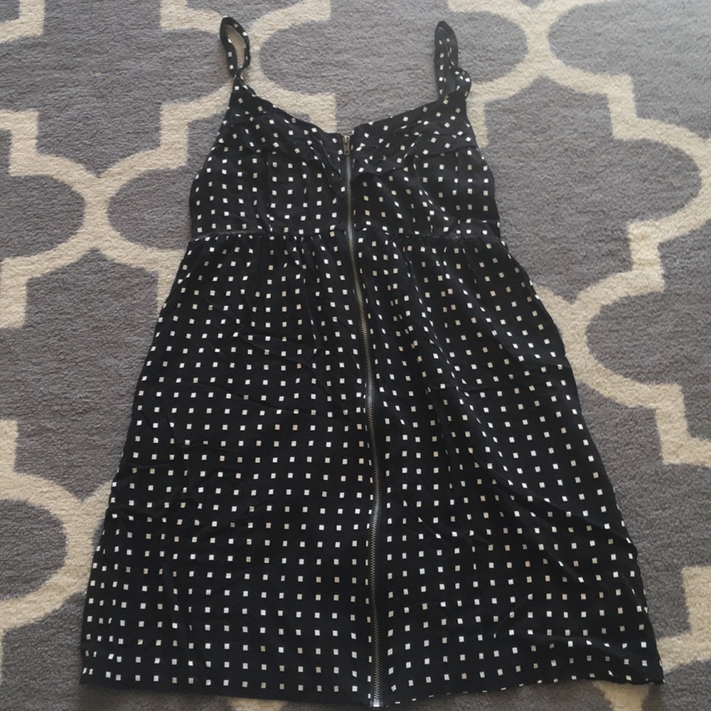Black and white square polka dot dress